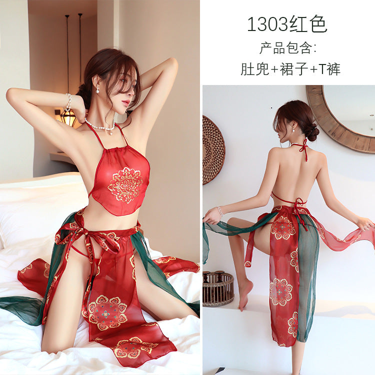 Hanfu  Bridal  Uniform  Temptation  Pajamas  Bellyband  Passion Set