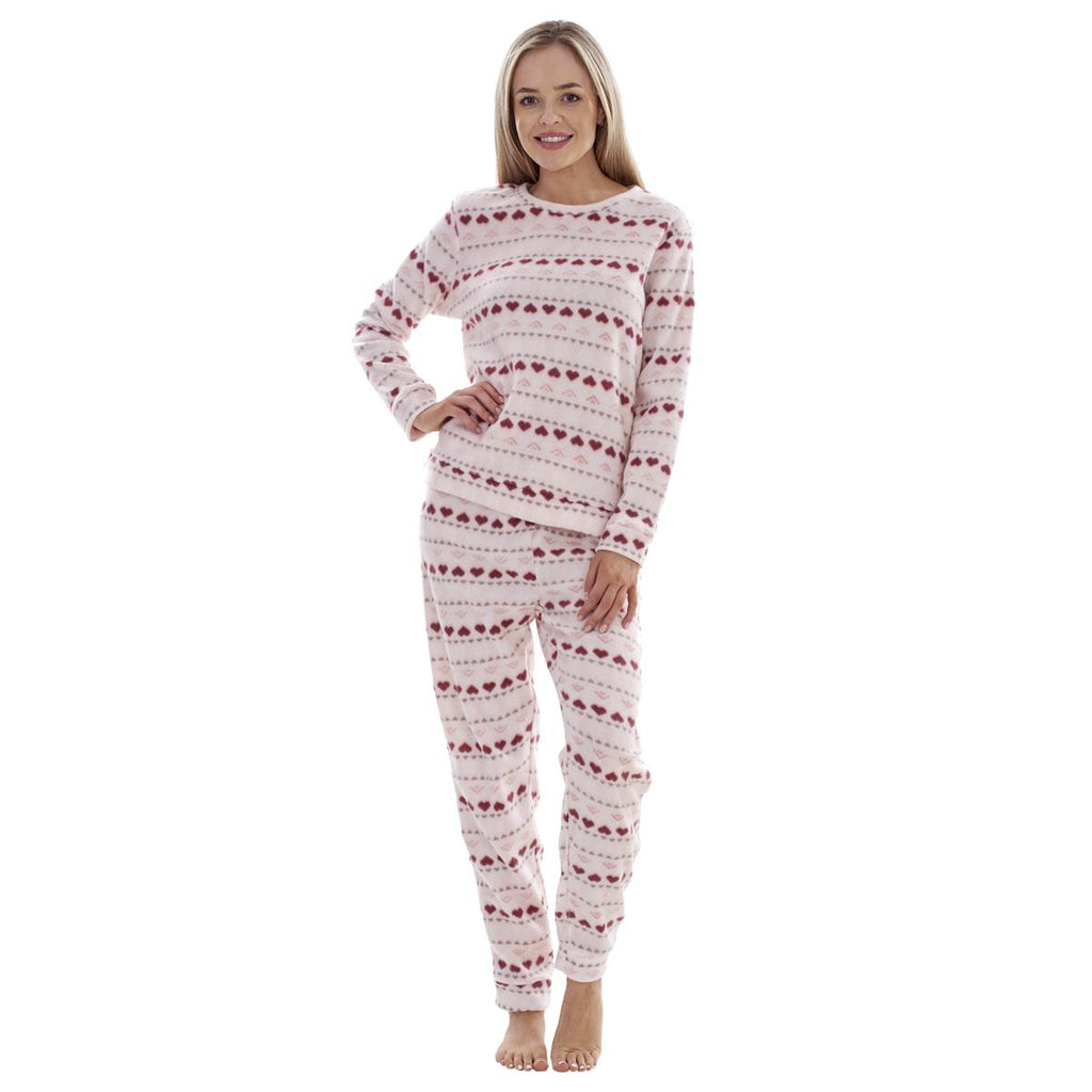 Ladies Fleece Pyjamas Printed Winter Warm PJ'S Nightwear RRP £20