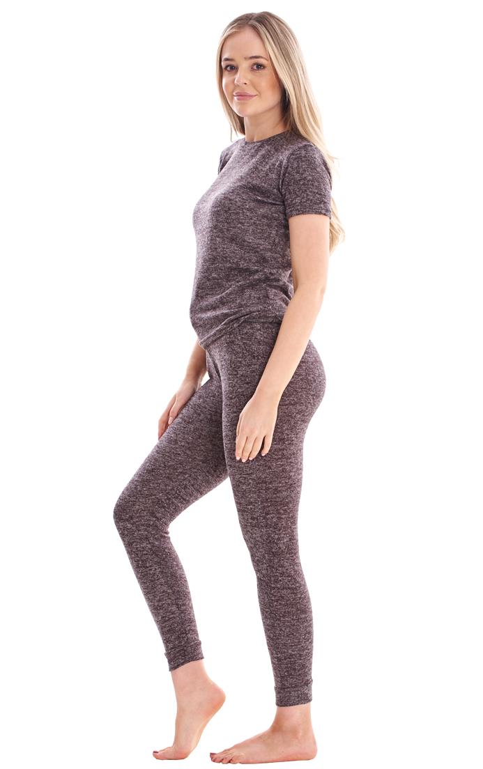 Ladies Stretch Short Sleeve Loungewear PJ'S Pockets Pyjama Set