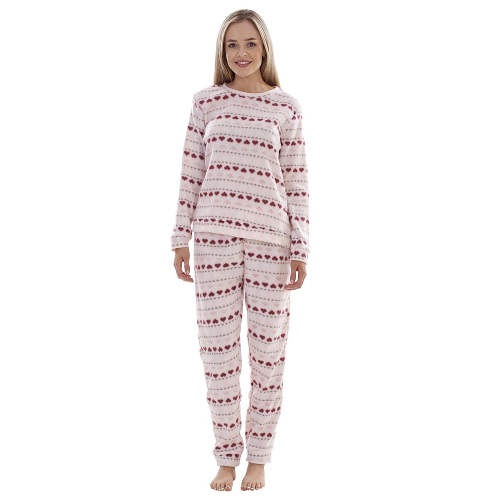Ladies Fleece Pyjamas Printed Winter Warm PJ'S Nightwear RRP £20