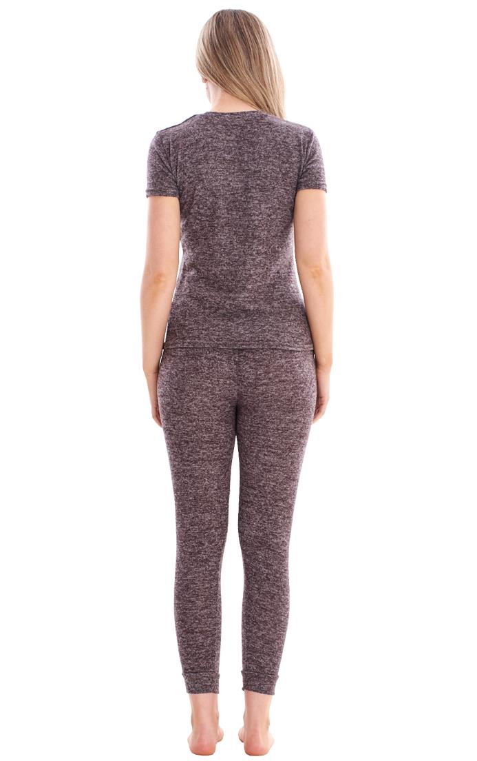 Ladies Stretch Short Sleeve Loungewear PJ'S Pockets Pyjama Set