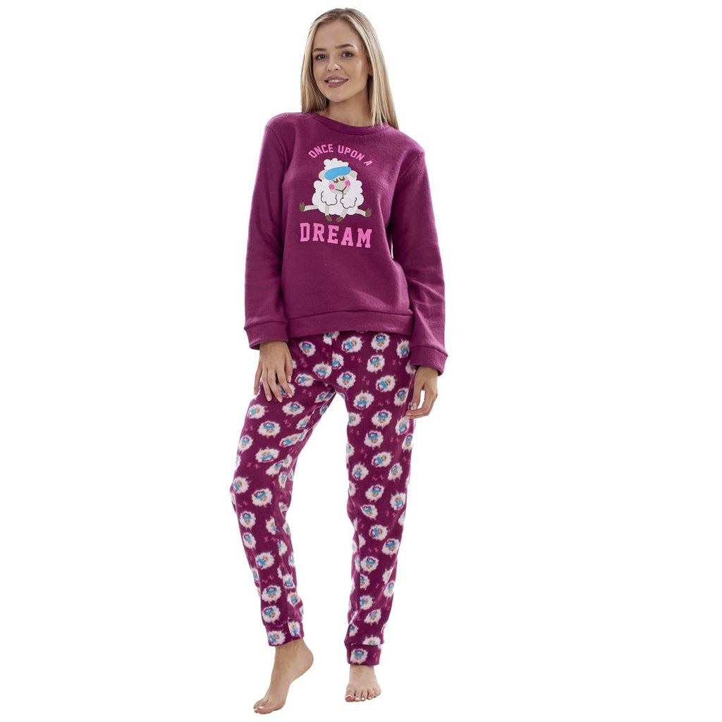 Ladies Fleece Pyjamas Printed Winter Warm PJ'S Nightwear RRP £20