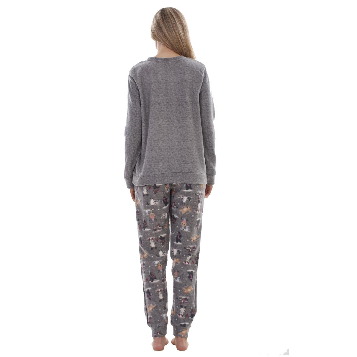 Ladies Fleece Pyjamas Printed Winter Warm PJ'S Nightwear RRP £20