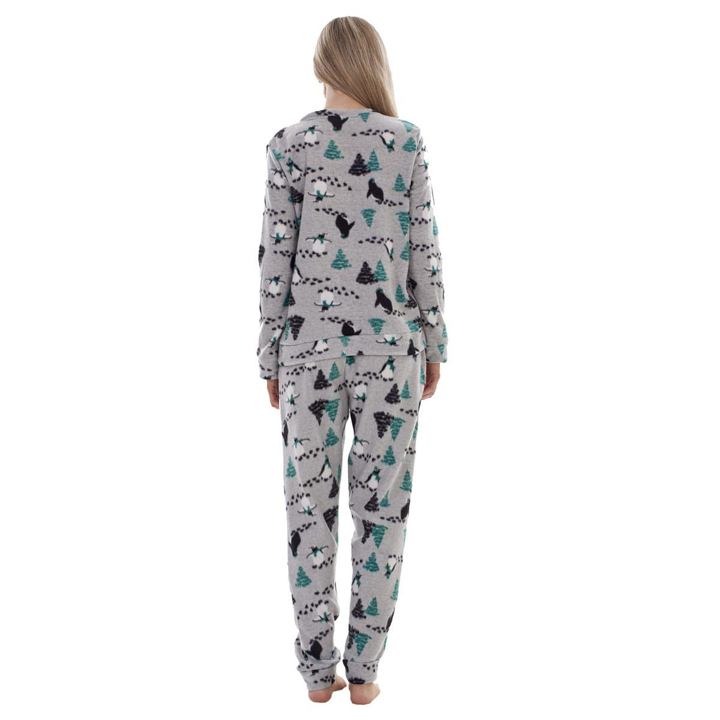 Ladies Fleece Pyjamas Printed Winter Warm PJ'S Nightwear RRP £20