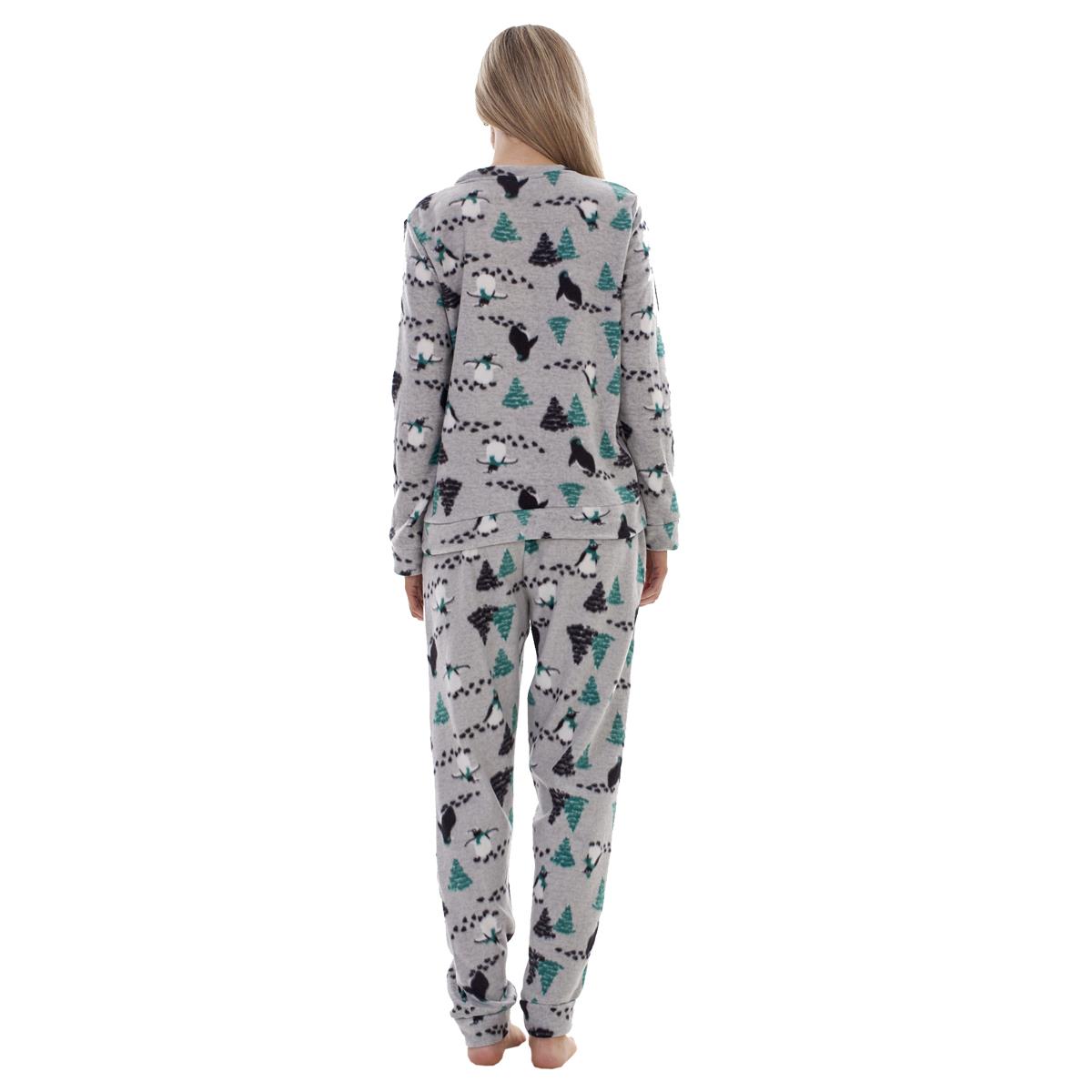 Ladies Fleece Pyjamas Printed Winter Warm PJ'S Nightwear RRP £20