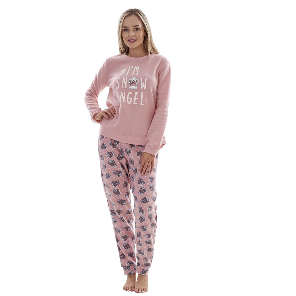 Ladies Fleece Pyjamas Printed Winter Warm PJ'S Nightwear RRP £20