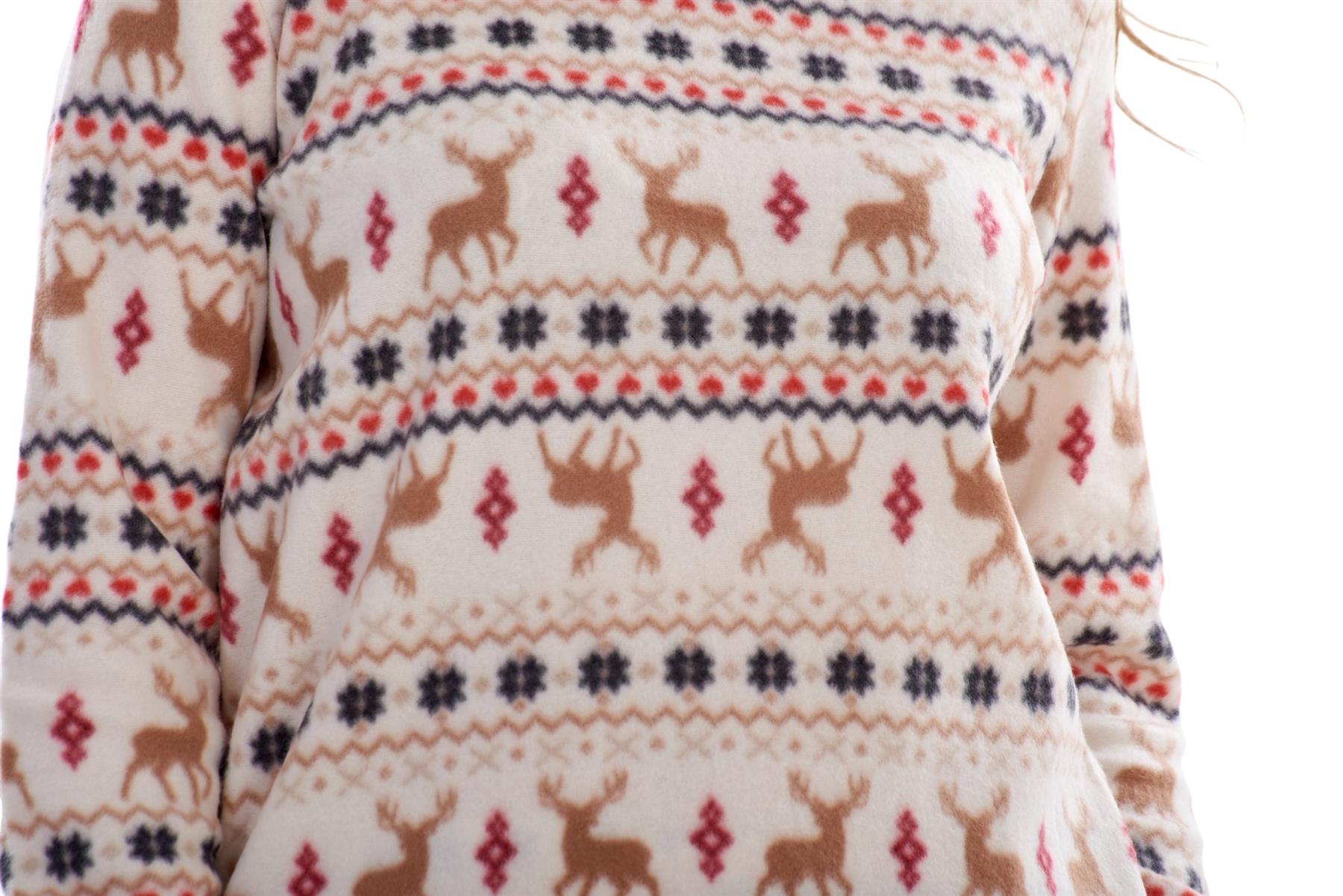 Ladies Fleece Pyjamas Printed Winter Warm PJ'S Nightwear RRP £20