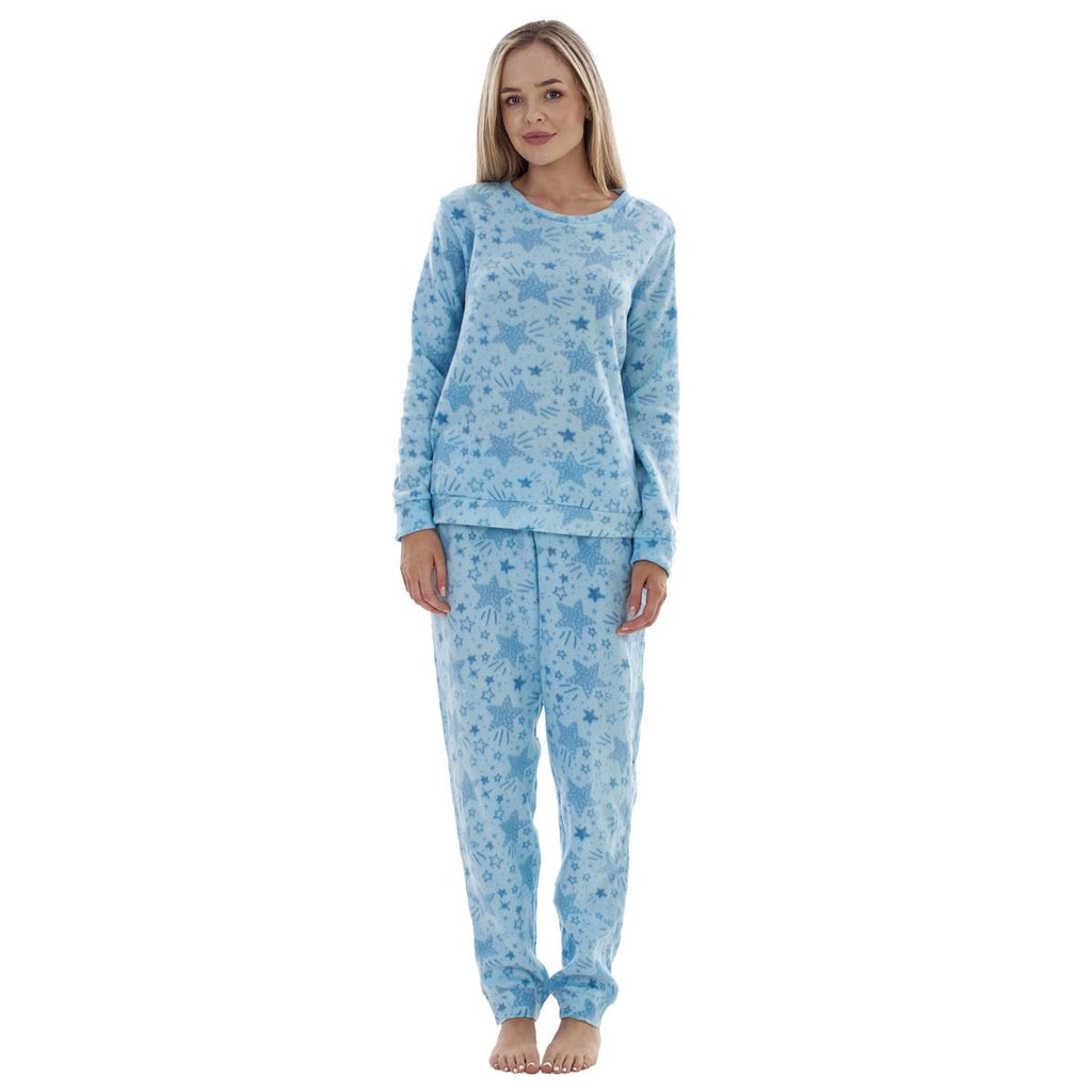 Ladies Fleece Pyjamas Printed Winter Warm PJ'S Nightwear RRP £20