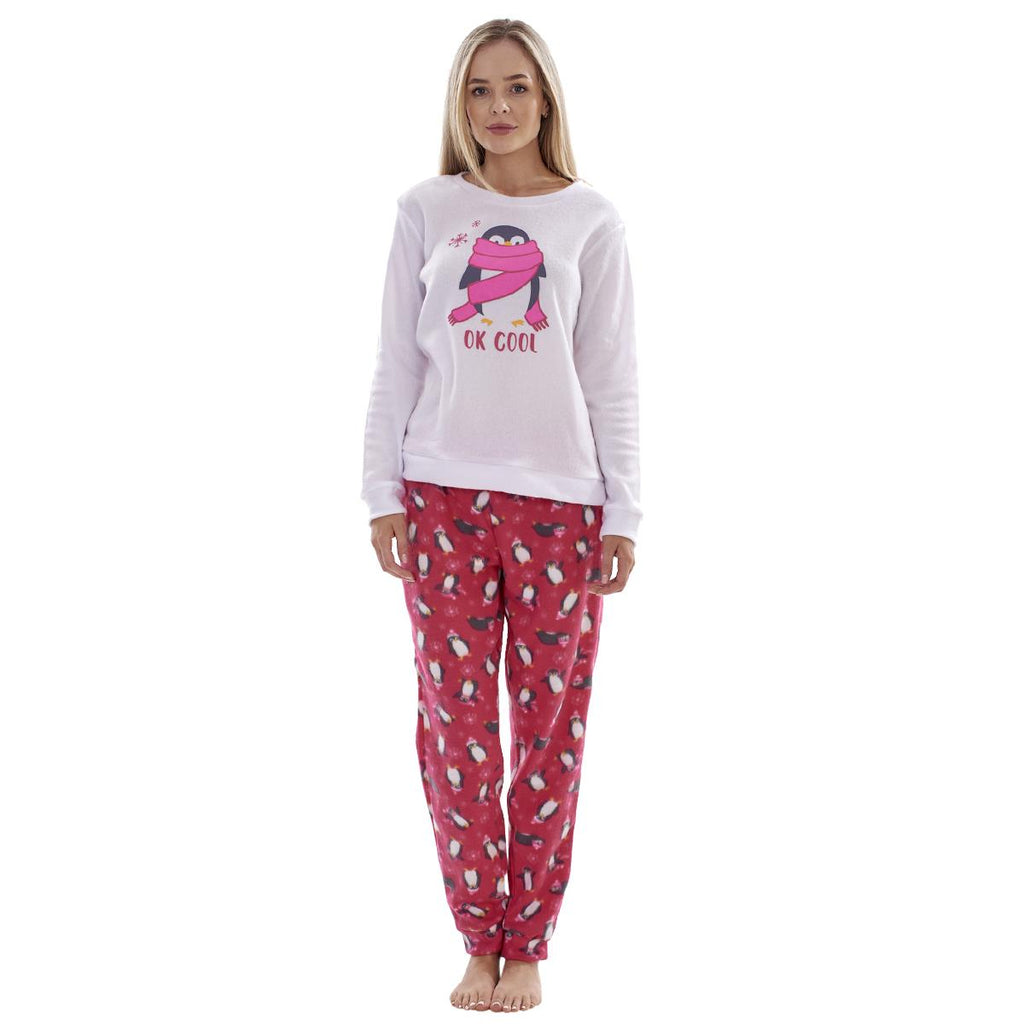 Ladies Fleece Pyjamas Printed Winter Warm PJ'S Nightwear RRP £20