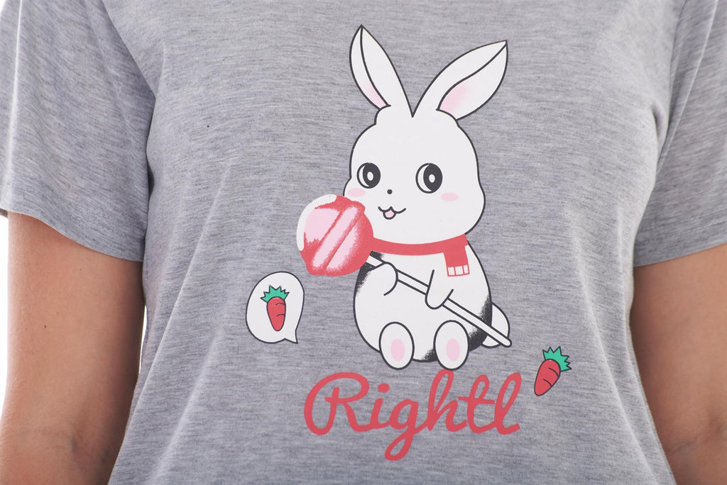 Ladies Cropped Pyjama Set Short Summer Polka Soft Motif Bunny PJs M to XXL