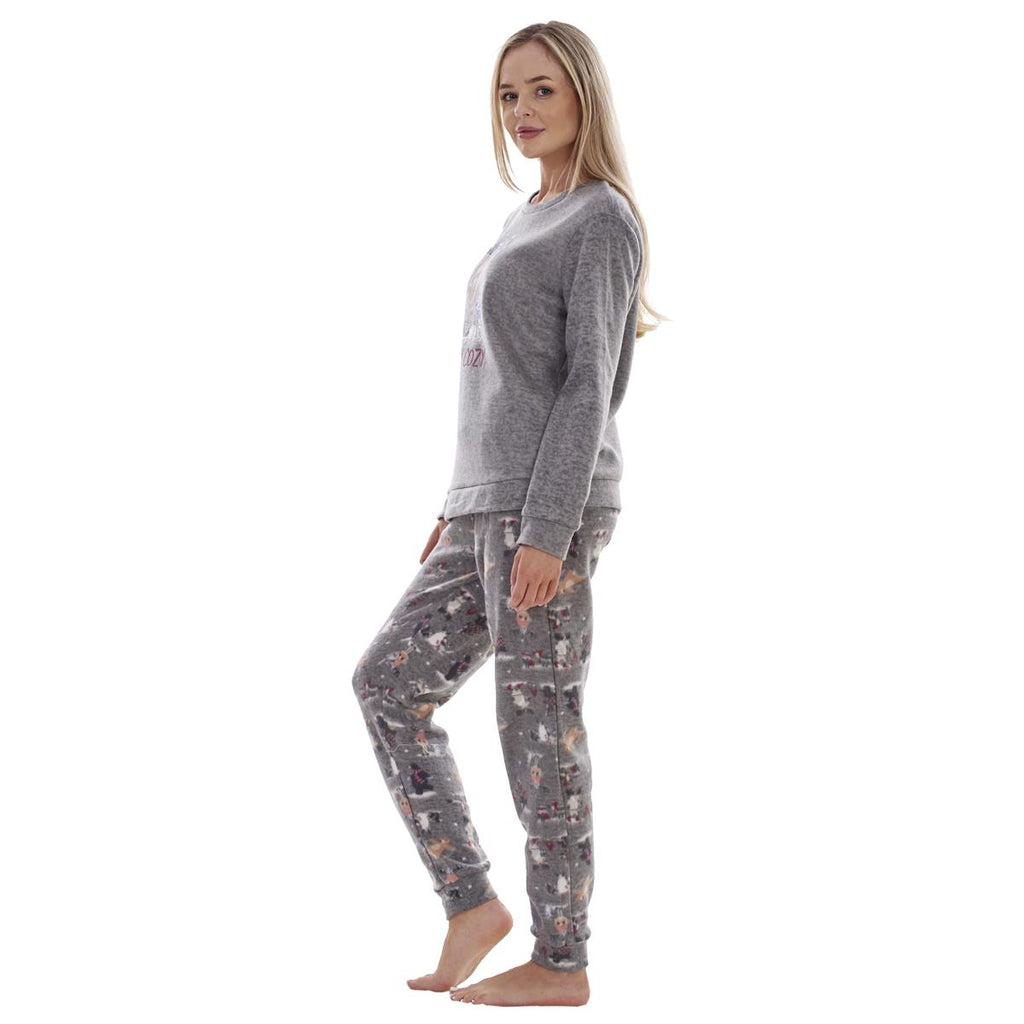 Ladies Fleece Pyjamas Printed Winter Warm PJ'S Nightwear RRP £20