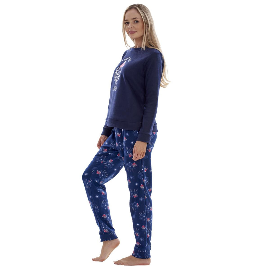 Ladies Fleece Pyjamas Printed Winter Warm PJ'S Nightwear RRP £20