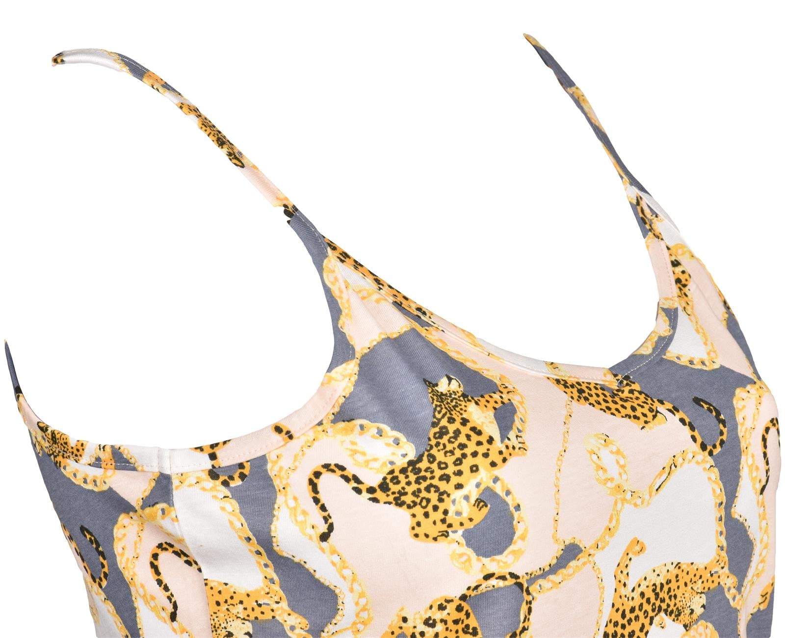 Ladies Pyjama Set Leopard Printed Womens Sleepwear Sleeveless PJS Vest Nightwear