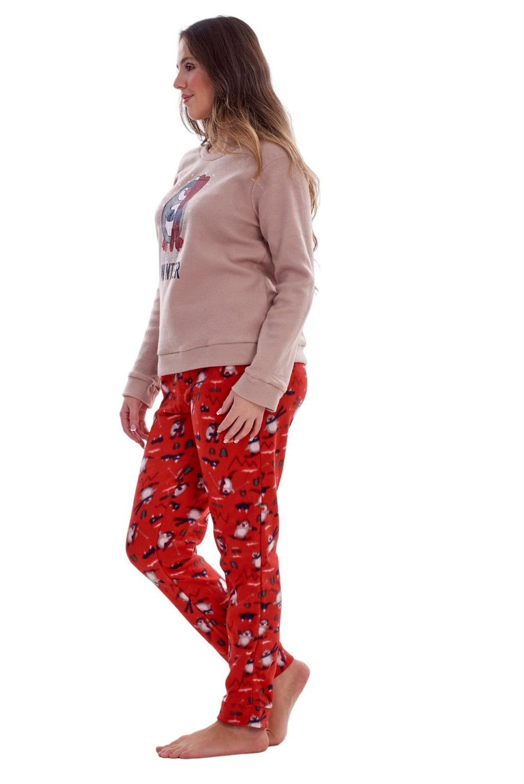Ladies Fleece Pyjamas Printed Winter Warm PJ'S Nightwear RRP £20