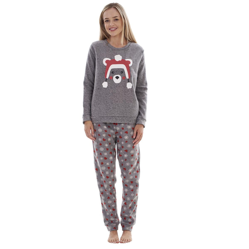 Ladies Fleece Pyjamas Printed Winter Warm PJ'S Nightwear RRP £20