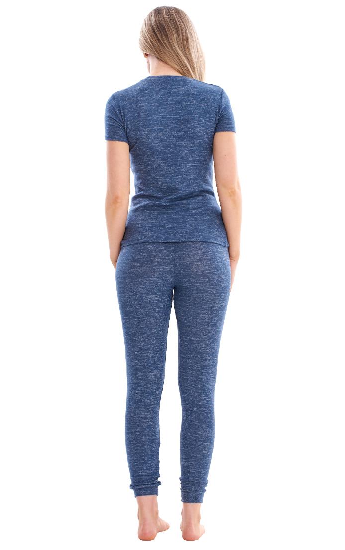 Ladies Stretch Short Sleeve Loungewear PJ'S Pockets Pyjama Set