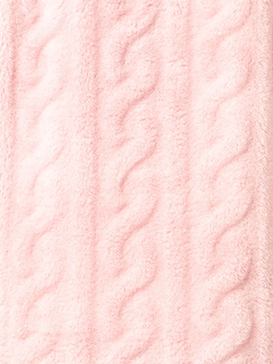 Fleece Pyjama Set Super Soft Cable Knit PJs Long Sleeve Pocket Lounge Nightwear