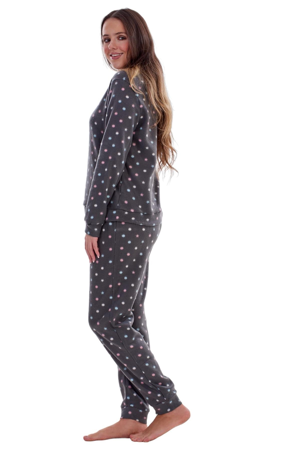 Ladies Fleece Pyjamas Printed Winter Warm PJ'S Nightwear RRP £20