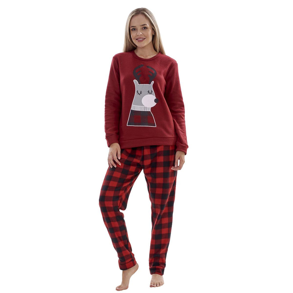 Ladies Fleece Pyjamas Printed Winter Warm PJ'S Nightwear RRP £20