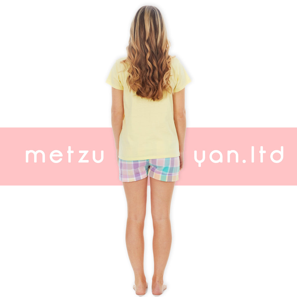 Ladies Cool Comfort Cotton Shortie Set Pyjama Shorty Set Sleeveless Pyjamas NEW