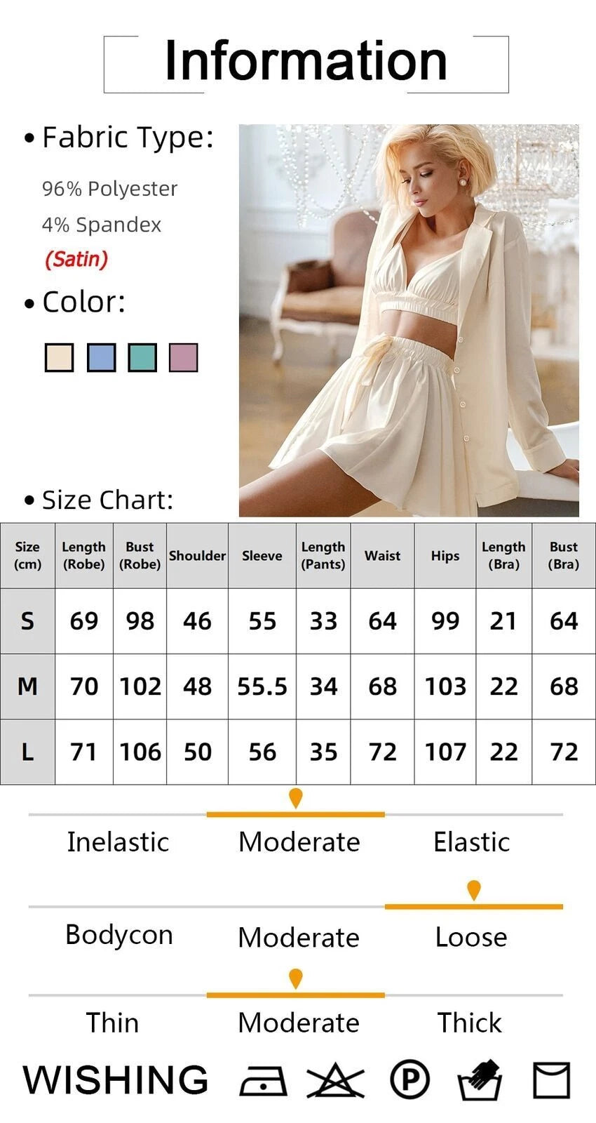 2023 Bathrobe set, women's 3-piece set, pleated robe, women's pajama set