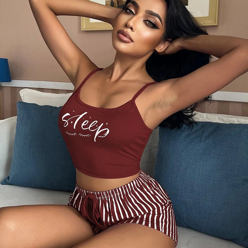 Women Ladies Sexy Lingerie Cami Vest Shorts Set Soft Sleepwear Pajamas Underwear