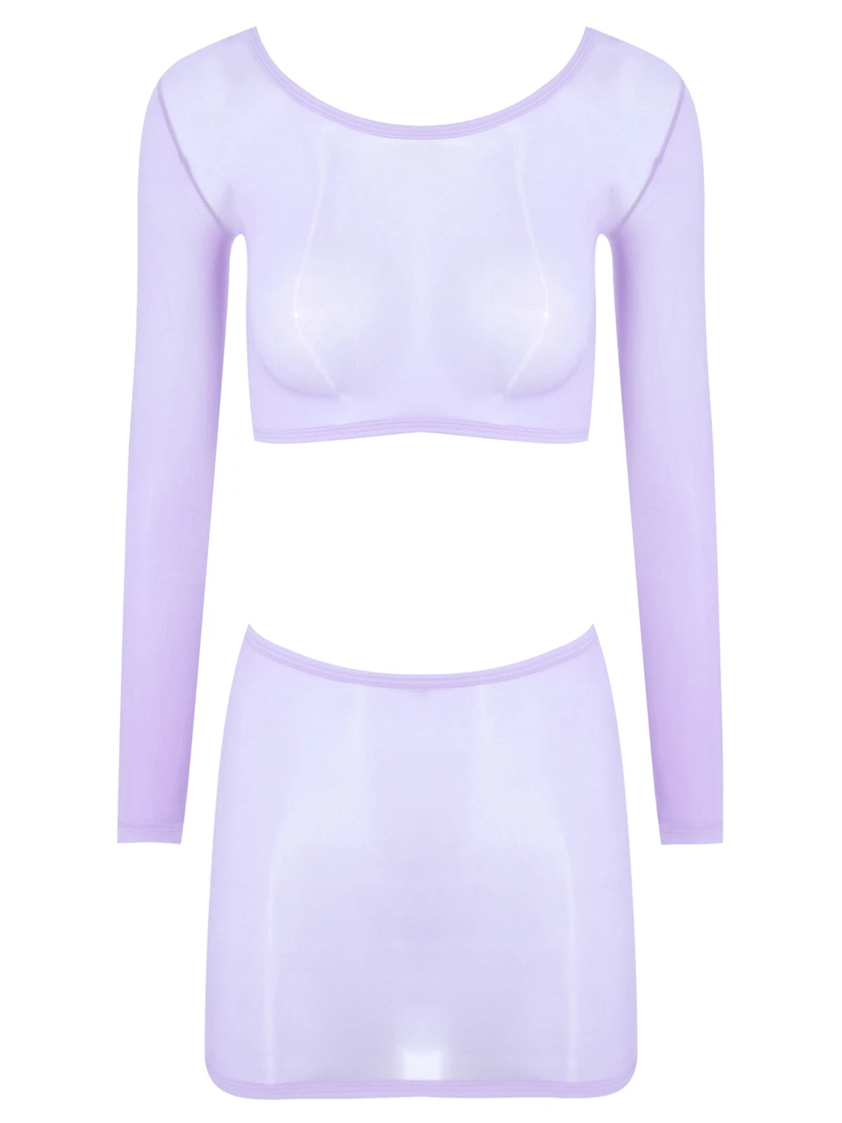 Womens Outfits Breathable Clubwear Long Sleeve Nightwear Nylon Lingerie Silky