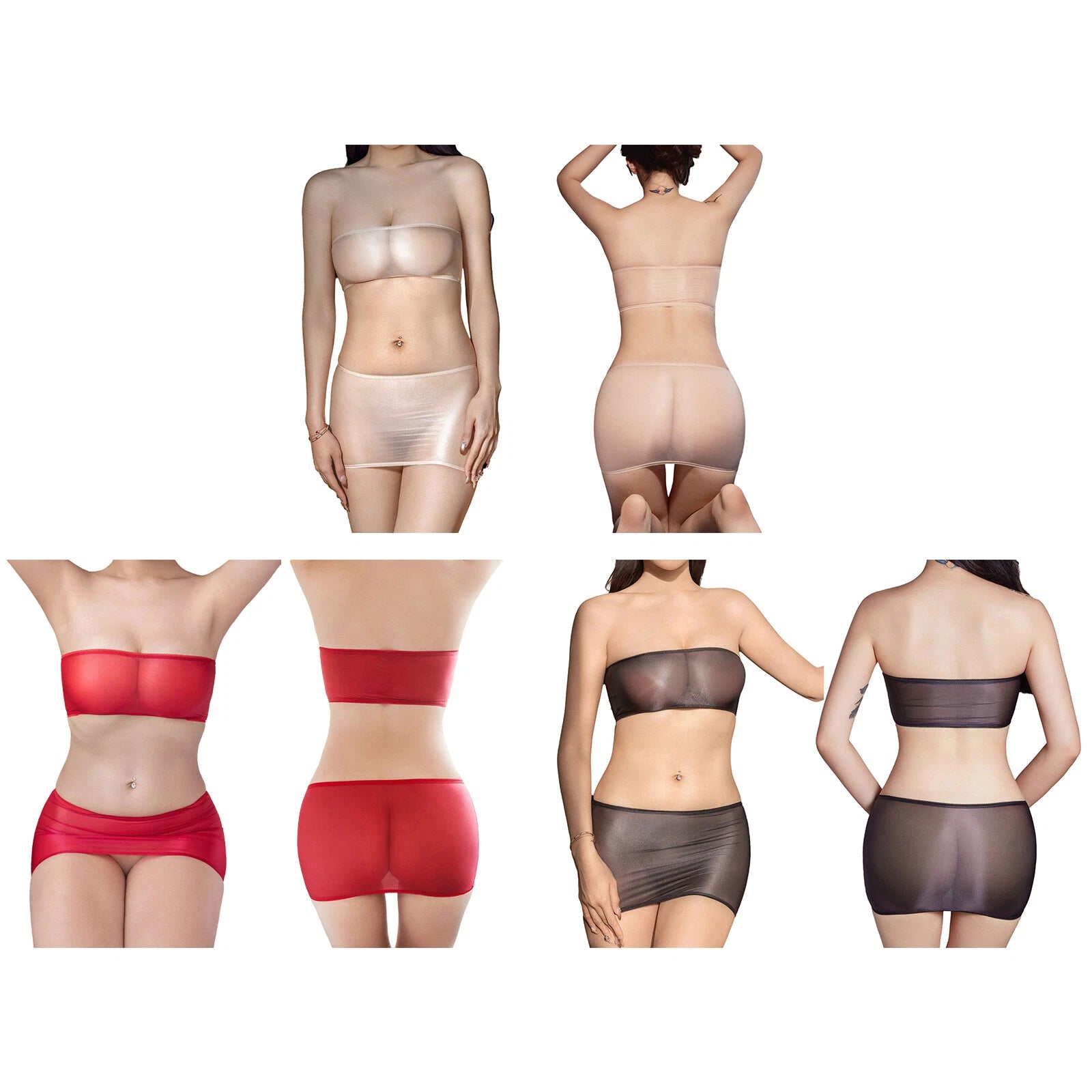 Womens Sets Tube Top Lingerie Mini Nightwear Nightclub Underwear Sexy Babydolls