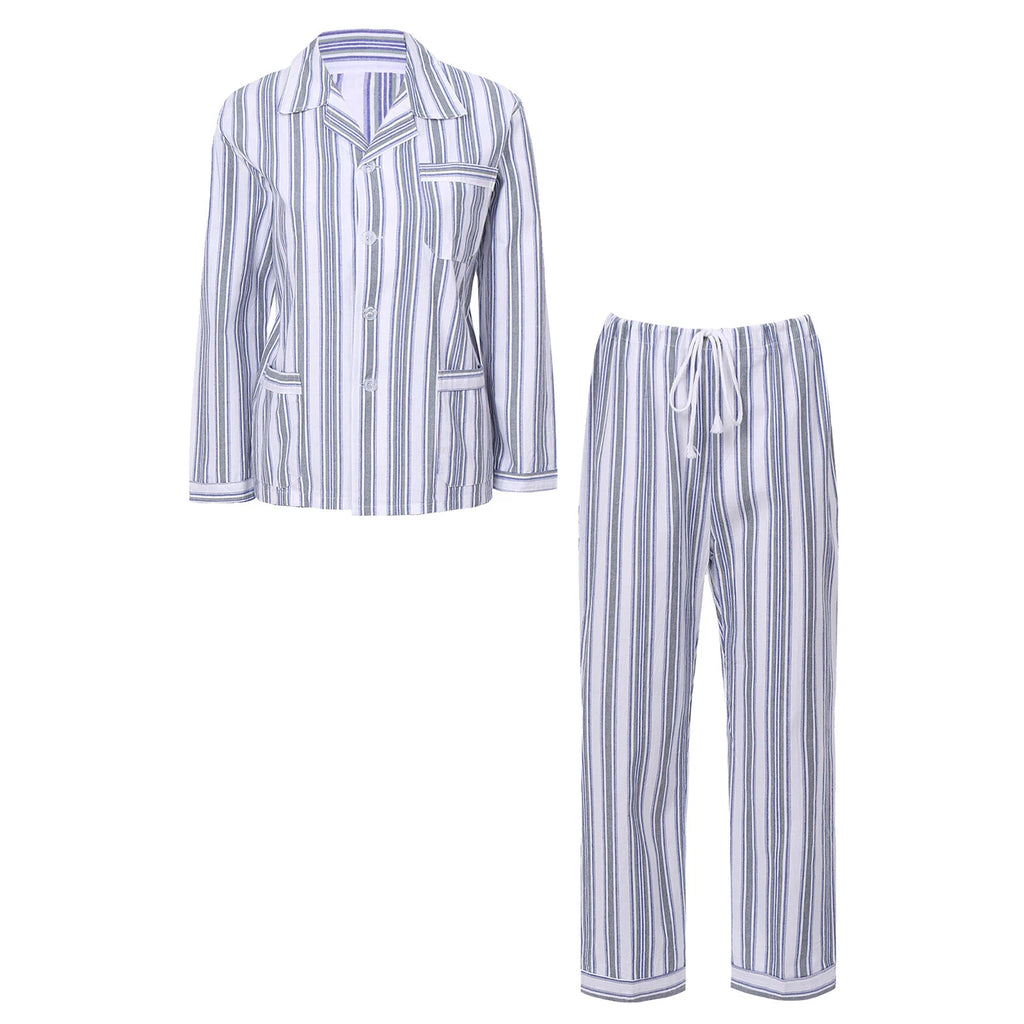 Womens Sleepwear Casual Loungewear Multiple Pockets Pajama Set Button Down Soft