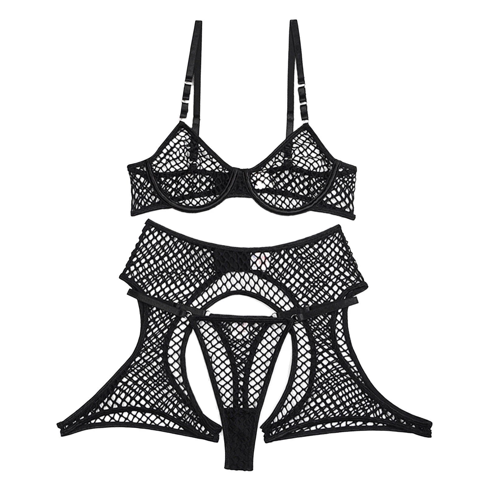 Womens Nightwear Bikini Lingerie Set Transparent Sleepwear Sheer Swimsuit Sexy