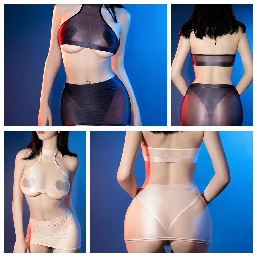 Women Sets Transparent Suits Party Lingerie Low Rise Clubwear Breathable Sexy