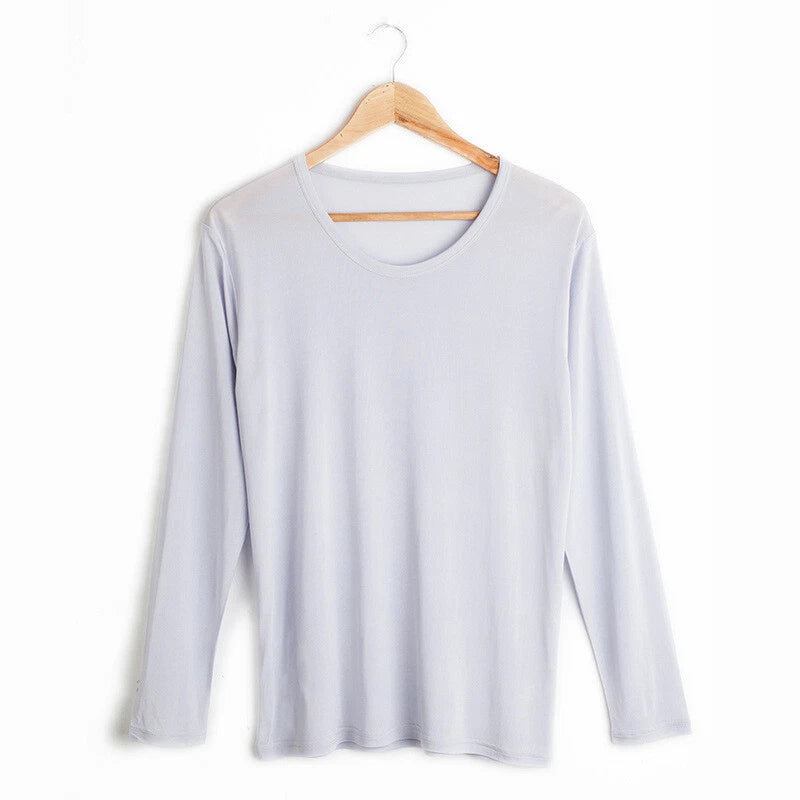 Men 100% Mulberry Silk Thermal Underwear Pajama Set Long Johns Base Layer Sets