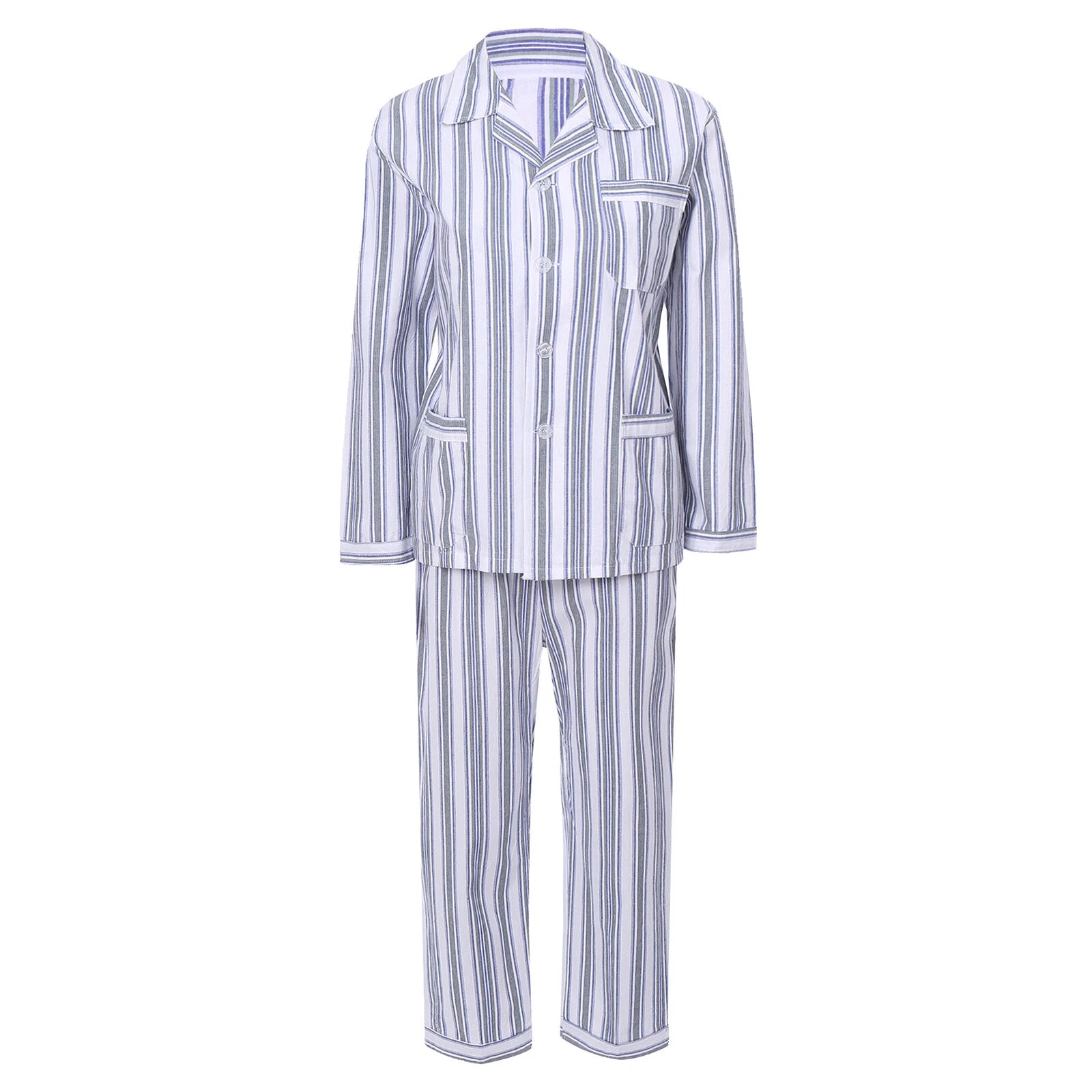 Womens Sleepwear Casual Loungewear Multiple Pockets Pajama Set Button Down Soft