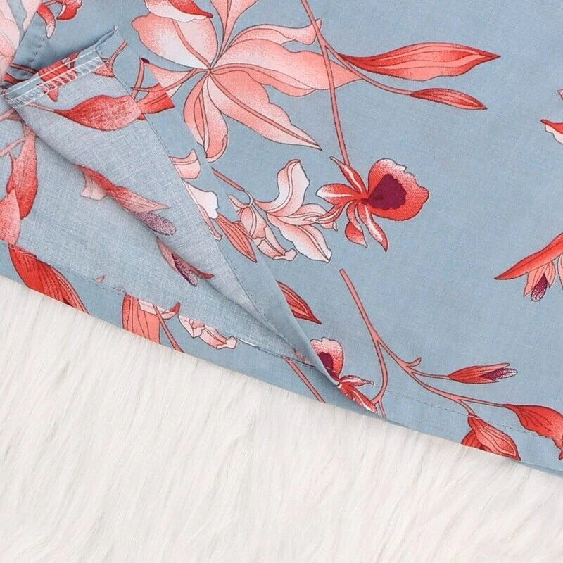 3PC Women Night Dress Silk-Cotton Pajama Sleepwear Long Robes Nightwear Gown Set