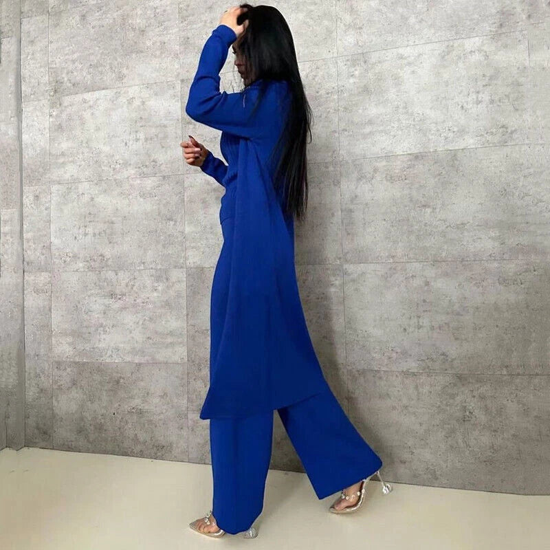 2023 Spring Knitted Women's Long Sleeved Cardigan+vest+long Pants Pajama Set