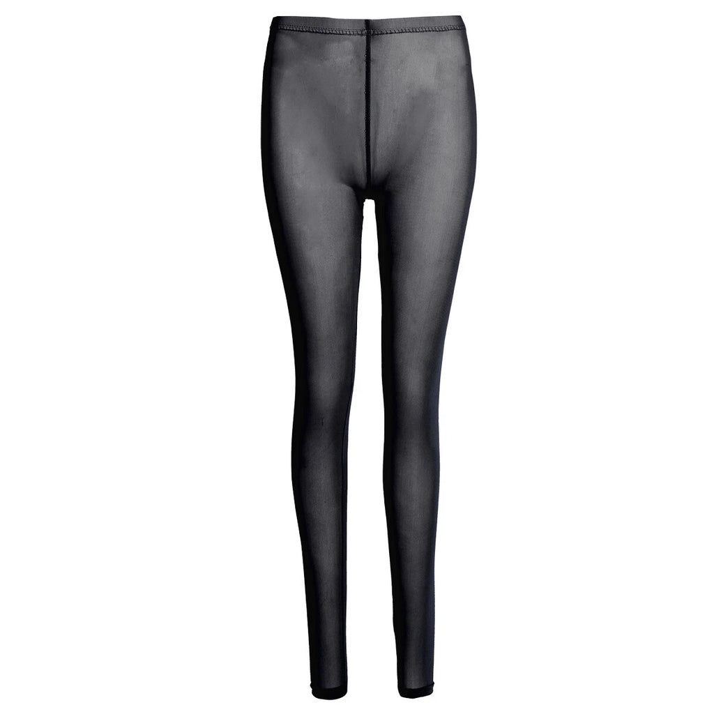 Women 2pcs Lingerie Set Sleeveless Crop Top High Waist Crotchless Leggings Pants