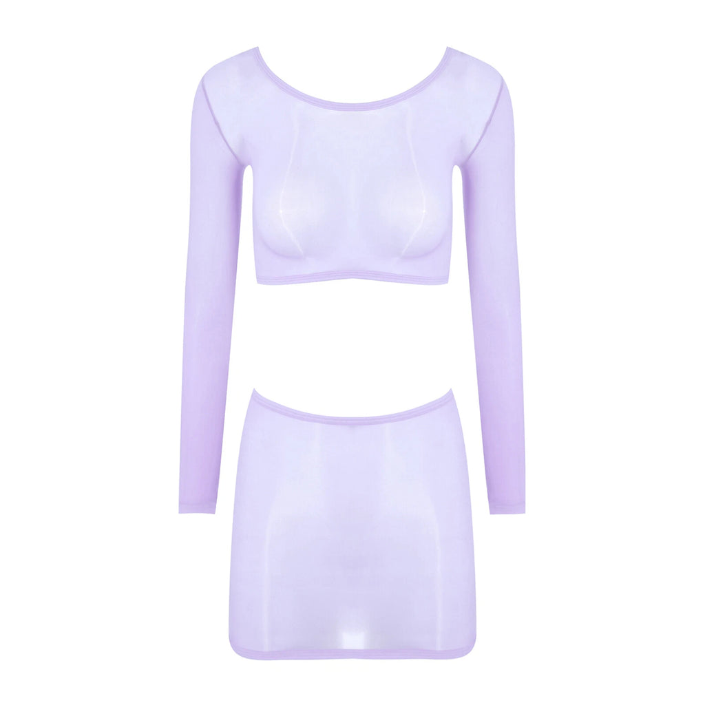 Womens Nightwear Long Sleeve Clubwear Bodycon Outfits Nylon Pajamas Sexy Mini