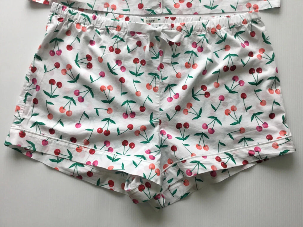 J.Crew Factory NWT Short Sleeve Cotton Short Pajama Set In Cherries Size: L, XXL