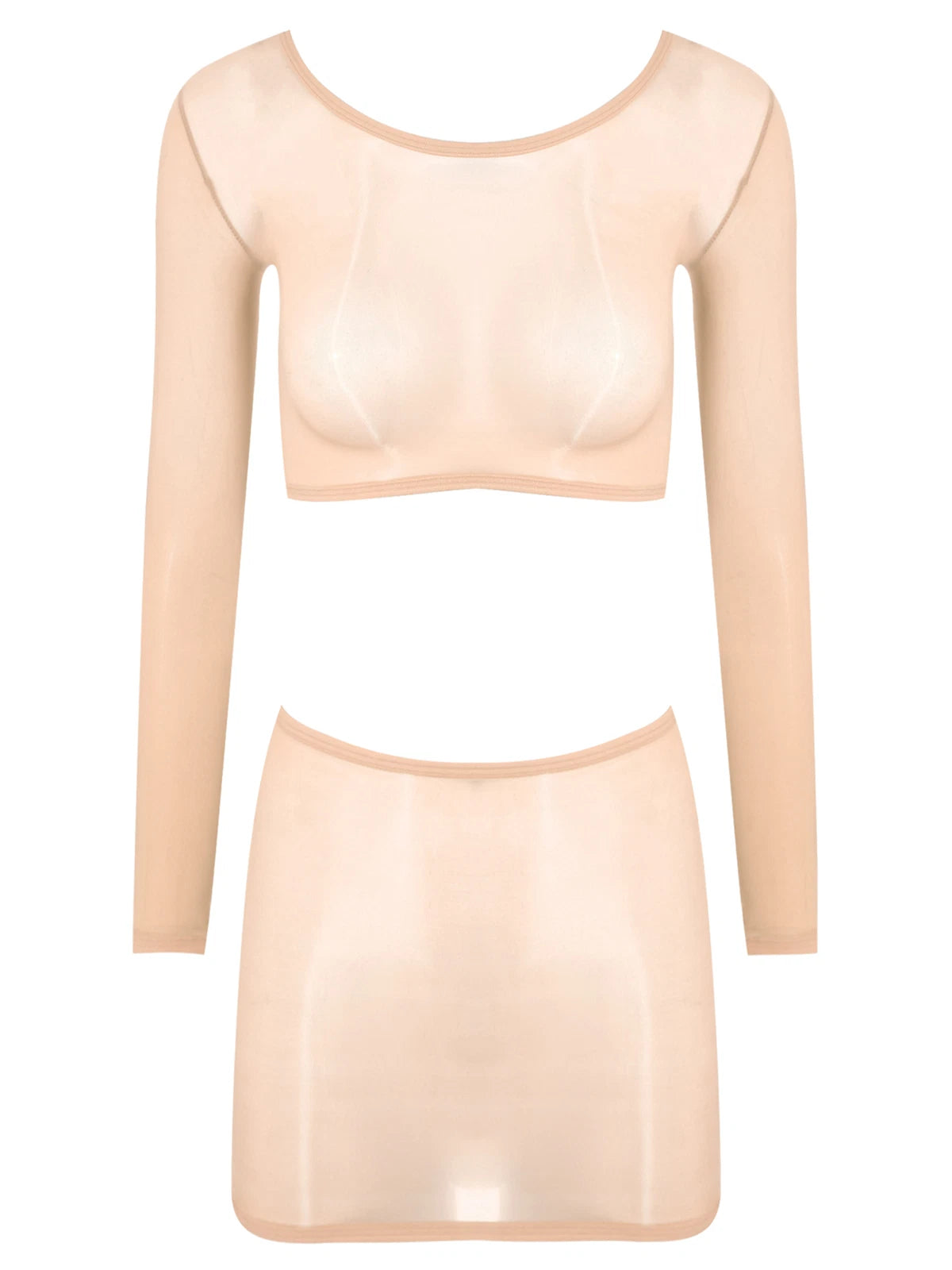 Womens Outfits Breathable Clubwear Long Sleeve Nightwear Nylon Lingerie Silky