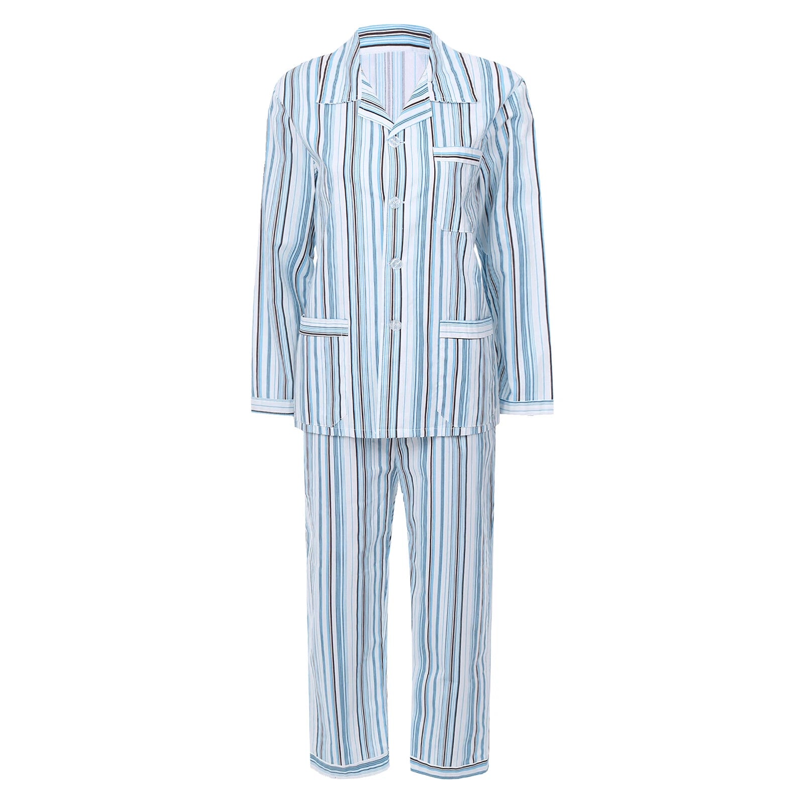 Womens Sleepwear Casual Loungewear Multiple Pockets Pajama Set Button Down Soft