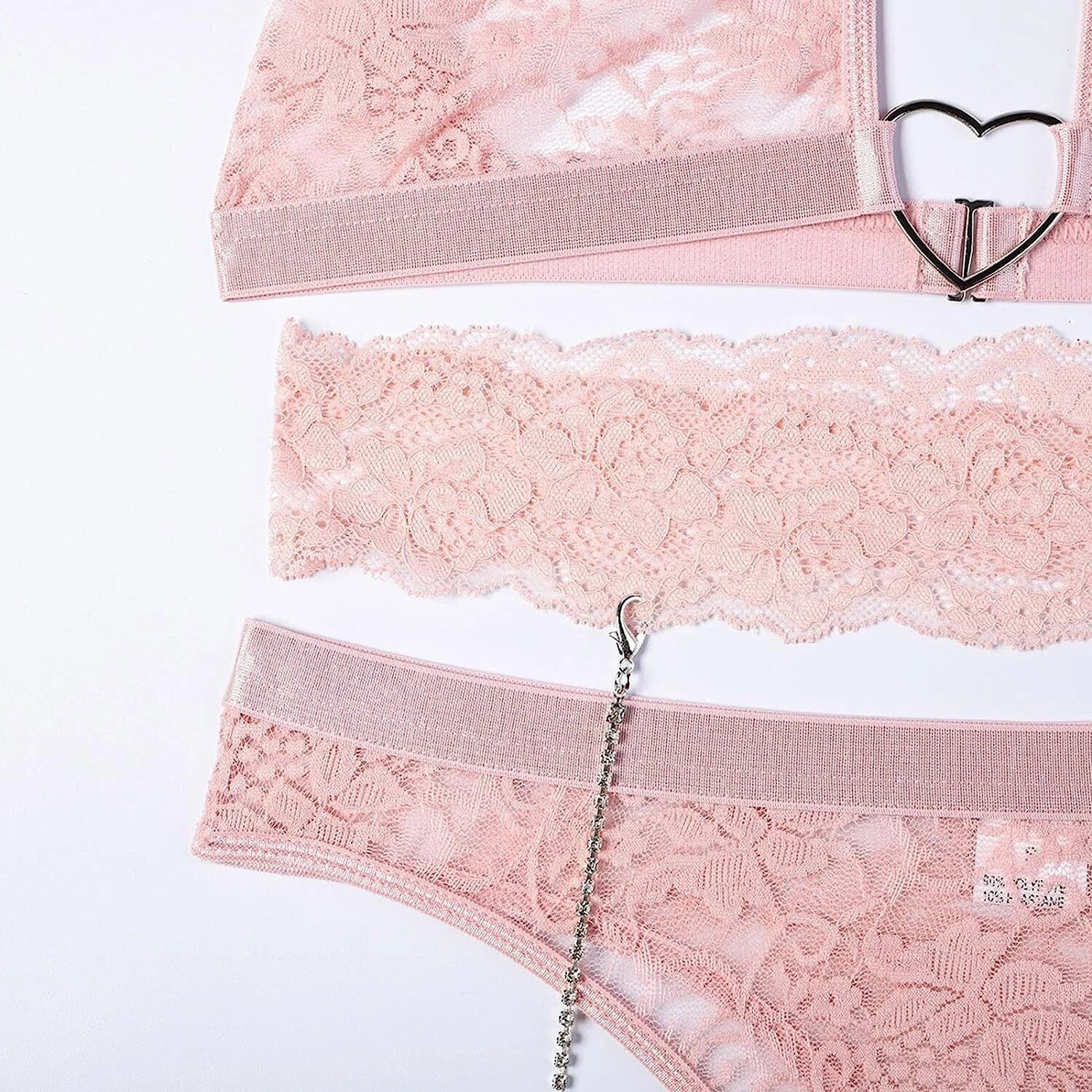 Pink-Women-Sexy-Lingerie-Sleepwear-Lace-Panties-Underwear-Nightwear-Babydoll-Set
