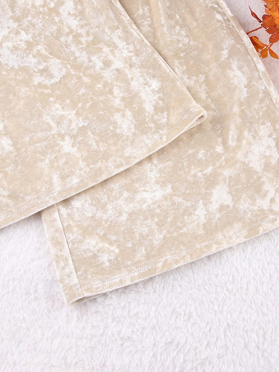 2023 Velvet lapel pajamas long sleeved women's set knitted pants set