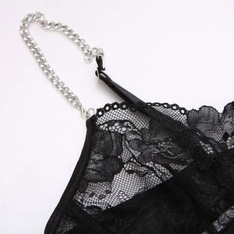 Sexy Women Lingerie Flower Lace Bra Panties Garter Belt Underwear Nightwear Set