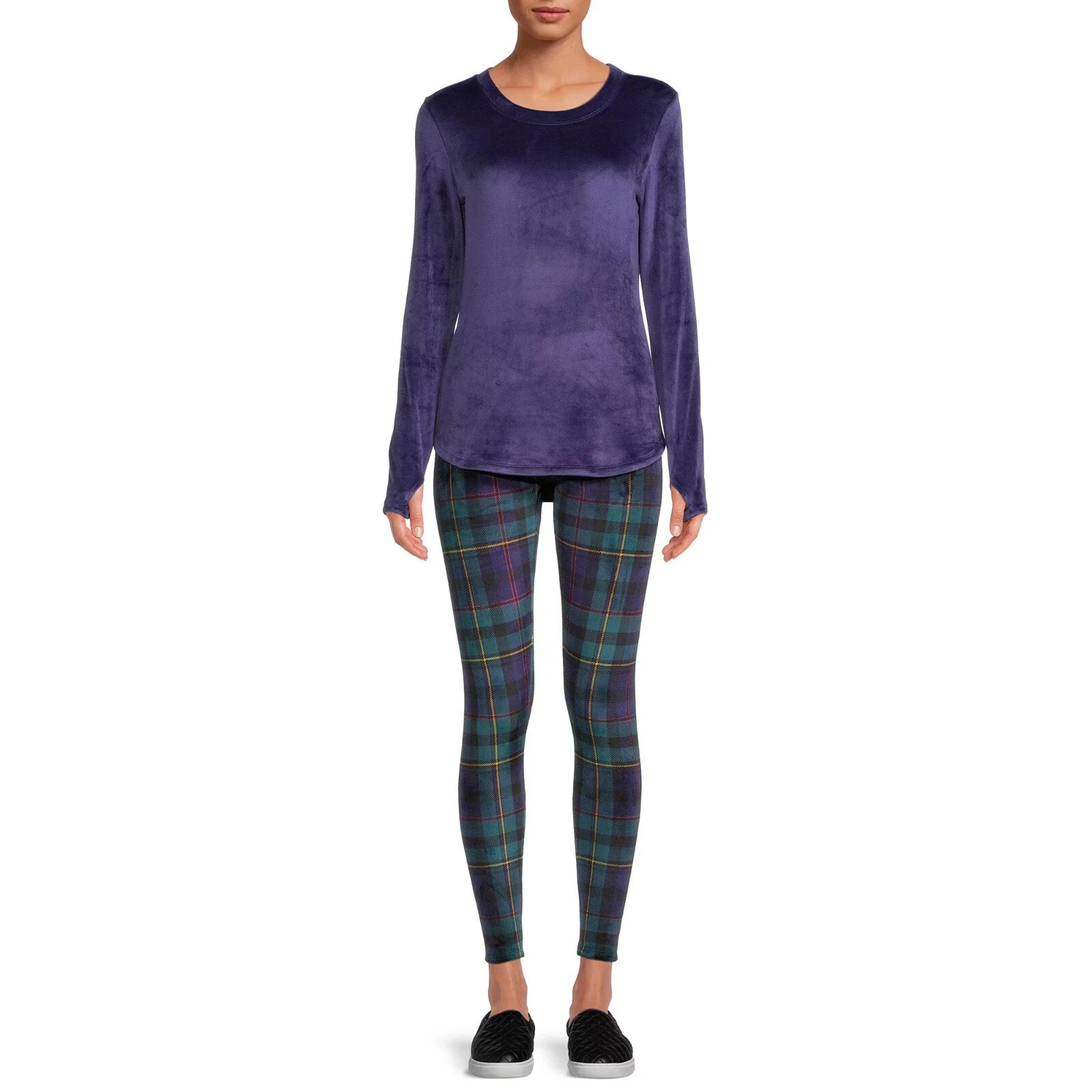 Cuddl Duds VELOUR 2pc Set ClimateRight Womens S-2X Top Legging Pajama Base Layer