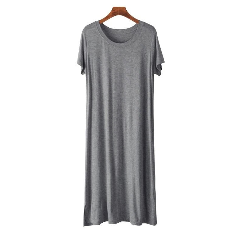 Women's Summer Modal Cotton Dress - Loose Plus Size Loungewear Nightwear Dress