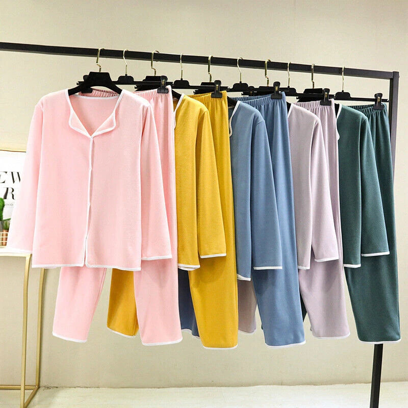Homewear Spring New Casual Pijama Loose Nightwear Modal Pajamas Set Trouser Suit