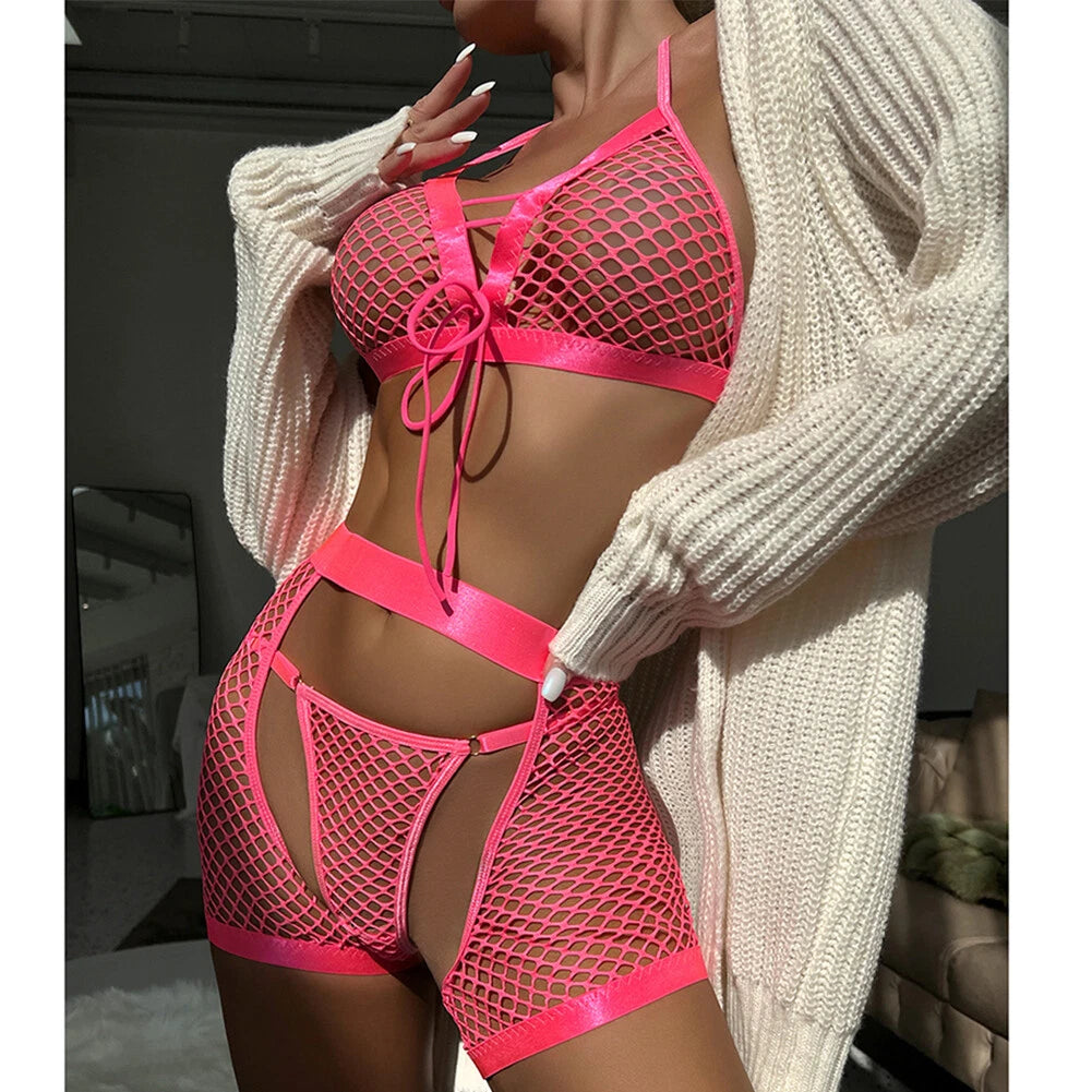 Women's Sexy Lingerie Hollow Out Sleepwear Nightwear Babydoll Underwear Bra Sets