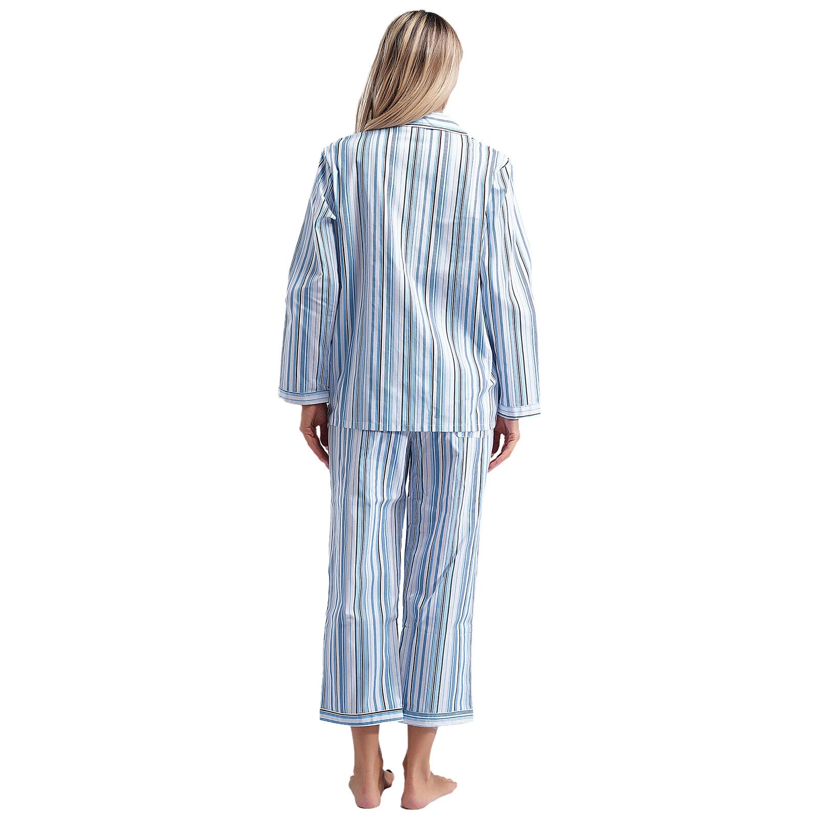 Womens Sleepwear Casual Loungewear Multiple Pockets Pajama Set Button Down Soft