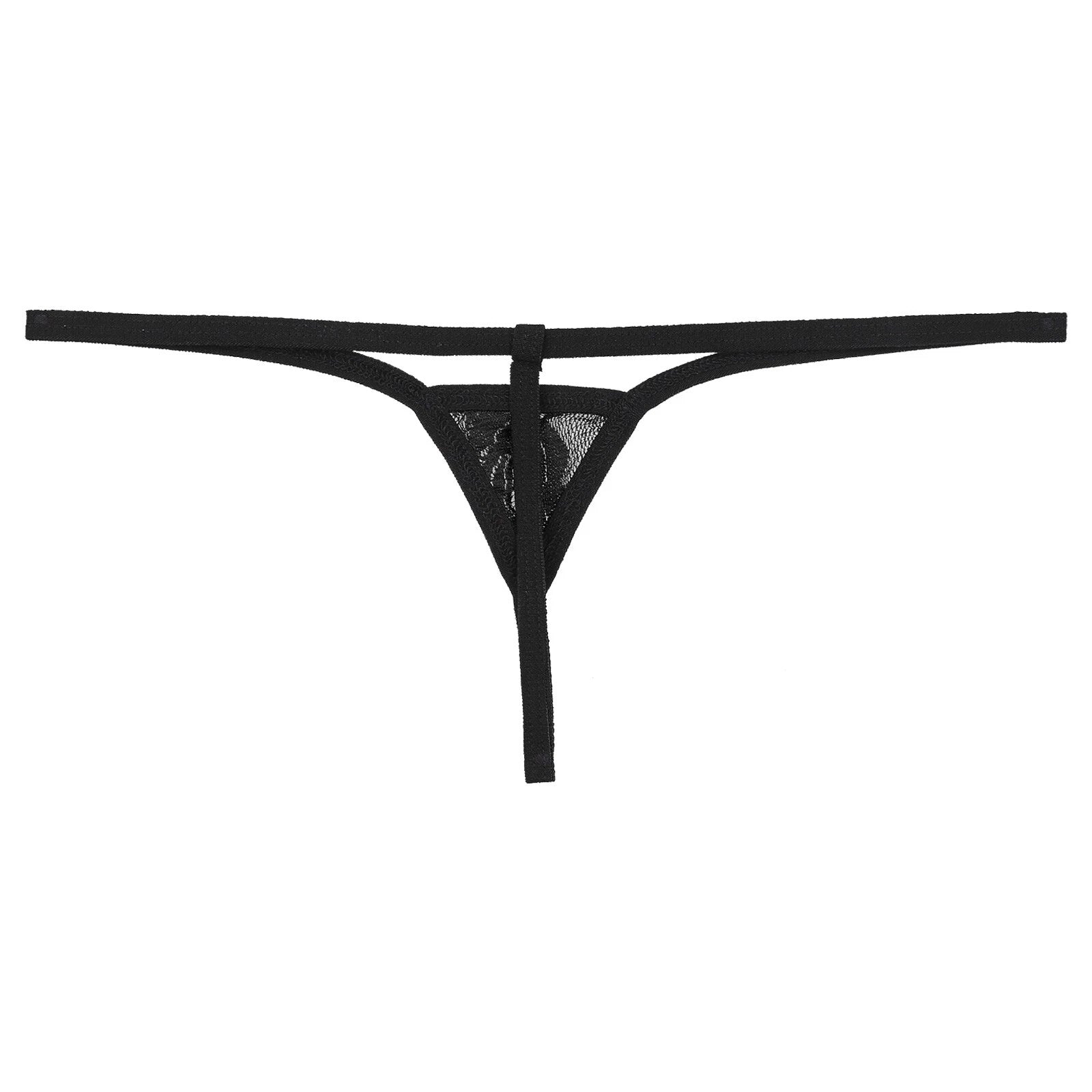 Womens See Through Lingerie Set Sexy Strapless Top  with Thongs Glossy Underwear