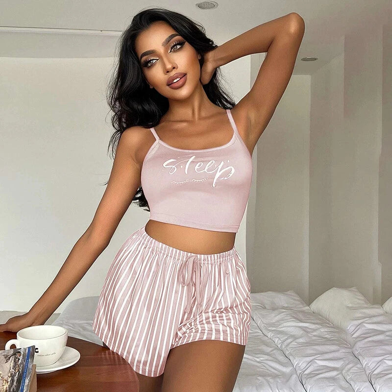 Women Ladies Sexy Lingerie Cami Vest Shorts Set Soft Sleepwear Pajamas Underwear